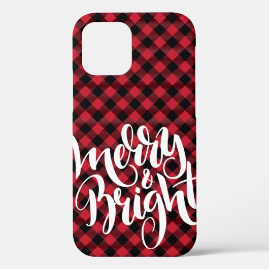 Merry Bright Red Black Buffalo Kariert Tartan Xmas Case-Mate iPhone Hülle (Rückseite)