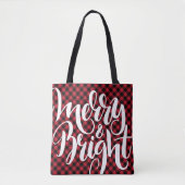 Merry Bright Red Black Buffalo Kariert Tartan Xmas Tasche (Vorderseite)