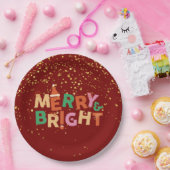 Merry & Bright Red Christmas Party Pappteller (Party)