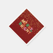 Merry & Bright Red Christmas Party Serviette (Ecke)