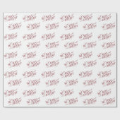 Merry & Bright Red Elegante Script Moderne Weihnac Geschenkpapier (Flach)
