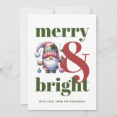 Merry & Bright Red Green Gnome Weihnachten außerha (Vorderseite)