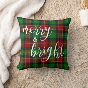 Merry & Bright Red Green Kariert Tartan Kissen