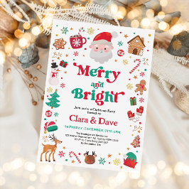 Merry & Bright Red Green Weihnachten Party Einladung