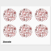 Merry & Bright Red Holiday Snowflakes Weihnachten Runder Aufkleber (Blatt)