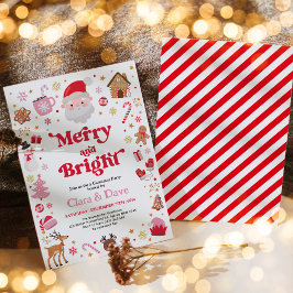Merry & Bright Red Pink Weihnachten Party Einladung