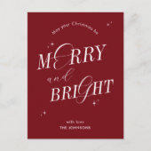 Merry & Bright Red Script Weihnachten außerhalb de (Vorderseite)