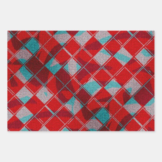 Merry Bright Red Strick Knitter Familienurlaub Geschenkpapier Set (Vorderseite 2)