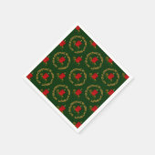Merry-Bright-Red Xmas Candle- Serviette (Ecke)