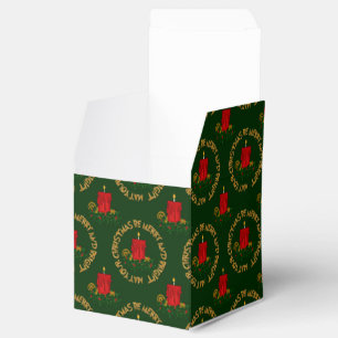 Merry-Bright Red Xmas Candle-Sq Bevorzugung Box Geschenkschachtel