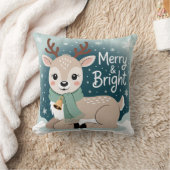 Merry & Bright Reindeer Christmas Kissen (Decke)