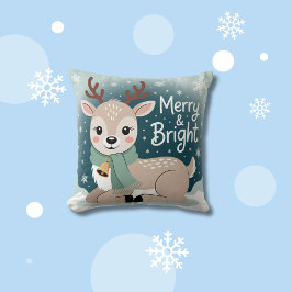 Merry & Bright Reindeer Christmas Kissen
