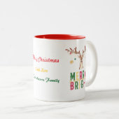 Merry & Bright Rentier Weihnachtsschmuck Geschenk Zweifarbige Tasse (VorderseiteRechts)