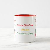 Merry & Bright Rentier Weihnachtsschmuck Geschenk Zweifarbige Tasse (Mittel)
