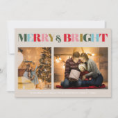 Merry & Bright Retro farbenfroh 2 Foto Weihnachten (Vorderseite)