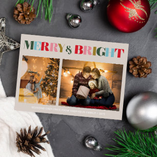 Merry & Bright Retro farbenfroh 2 Foto Weihnachten
