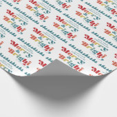 Merry & Bright Retro farbenfrohe Weihnachten Geschenkpapier (Ecke)