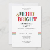 Merry & Bright Retro farbenfrohe White ChristmasPa Einladung (Vorderseite)