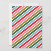 Merry & Bright Retro farbenfrohe White ChristmasPa Einladung (Rückseite)