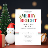 Merry & Bright Retro farbenfrohe White ChristmasPa Einladung