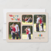 Merry & Bright Retro Farbiges Foto Weihnachten (Vorderseite)