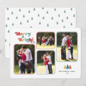 Merry & Bright Retro Farbiges Foto Weihnachten (Vorne/Hinten)