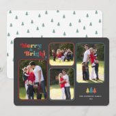 Merry & Bright Retro Farbiges Foto Weihnachten Hol (Vorne/Hinten)