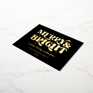 Merry & Bright Retro Folien Feiertagspostkarte