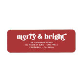 Merry Bright Retro Red Christmas Rücksendeadresse (Vorne)
