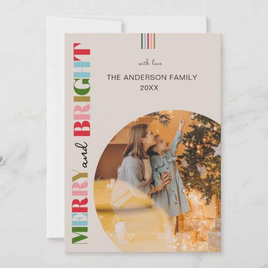 Merry & Bright Retro Weihnachten Fotos (Vorderseite)