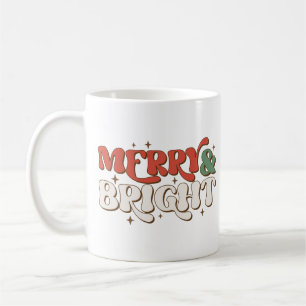 Merry & Bright Retro Weihnachten Kaffeetasse