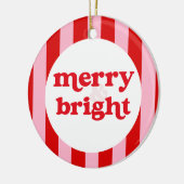 Merry & Bright Retro Weihnachten Keramik Ornament (Links)