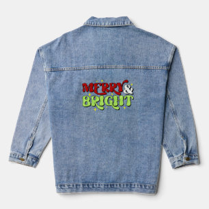 Merry & Bright - Retro Weihnachtsfeiertage Jeansjacke