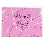 Merry & Bright rosa, lockig doodle Design mädchenh Große Geschenktüte (Rückseite)