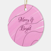 Merry & Bright rosa, lockig doodle Design mädchenh Keramik Ornament (Links)