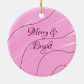 Merry & Bright rosa, lockig doodle Design mädchenh Keramik Ornament (Hinten)