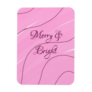 Merry & Bright rosa, lockig doodle Design mädchenh Magnet