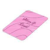 Merry & Bright rosa, lockig doodle Design mädchenh Magnet (Linke Seite)