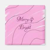 Merry & Bright rosa, lockig doodle Design mädchenh Magnet (Vorne)