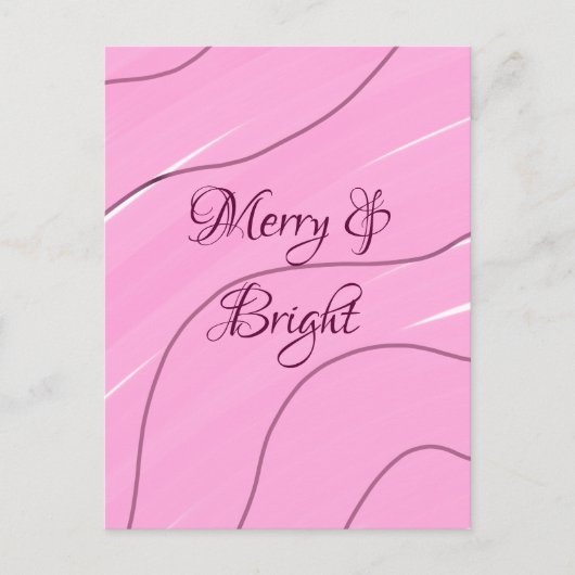 Merry & Bright rosa, lockig doodle Design mädchenh Postkarte (Vorderseite)