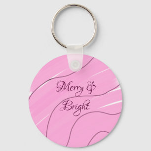 Merry & Bright rosa, lockig doodle Design mädchenh Schlüsselanhänger