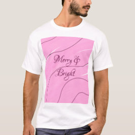 Merry & Bright rosa, lockig doodle Design mädchenh T-Shirt