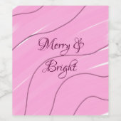 Merry & Bright rosa, lockig doodle Design mädchenh Weinetikett (Einzelnes Label)