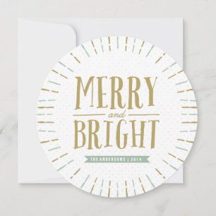 Merry-Bright Round-Foto-Karte Feiertagskarte