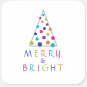 Merry & Bright Runder Aufkleber