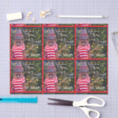 Merry Bright Rustic Snowman Name Red Pattern Niedl Seidenpapier (Handwerk)