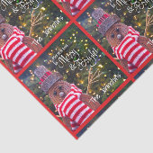 Merry Bright Rustic Snowman Name Red Pattern Niedl Seidenpapier (Ausschnitt)