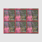 Merry Bright Rustic Snowman Name Red Pattern Niedl Seidenpapier (Vorderseite)