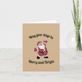Merry Bright Santa Cartoon Card Dankeskarte
