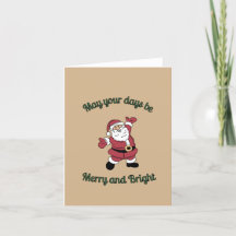 Merry Bright Santa Cartoon Card